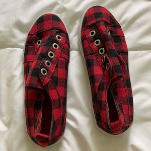 Plaid shoes from a boutique